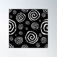 thumbnail image 1 of Squiggly Spiral Pattern - Black & White - Ragged Swirl Poster Wall Art, Modern Wall Decor For Living Room Bedroom, 30x30 UNFRAMED, 1 of 3