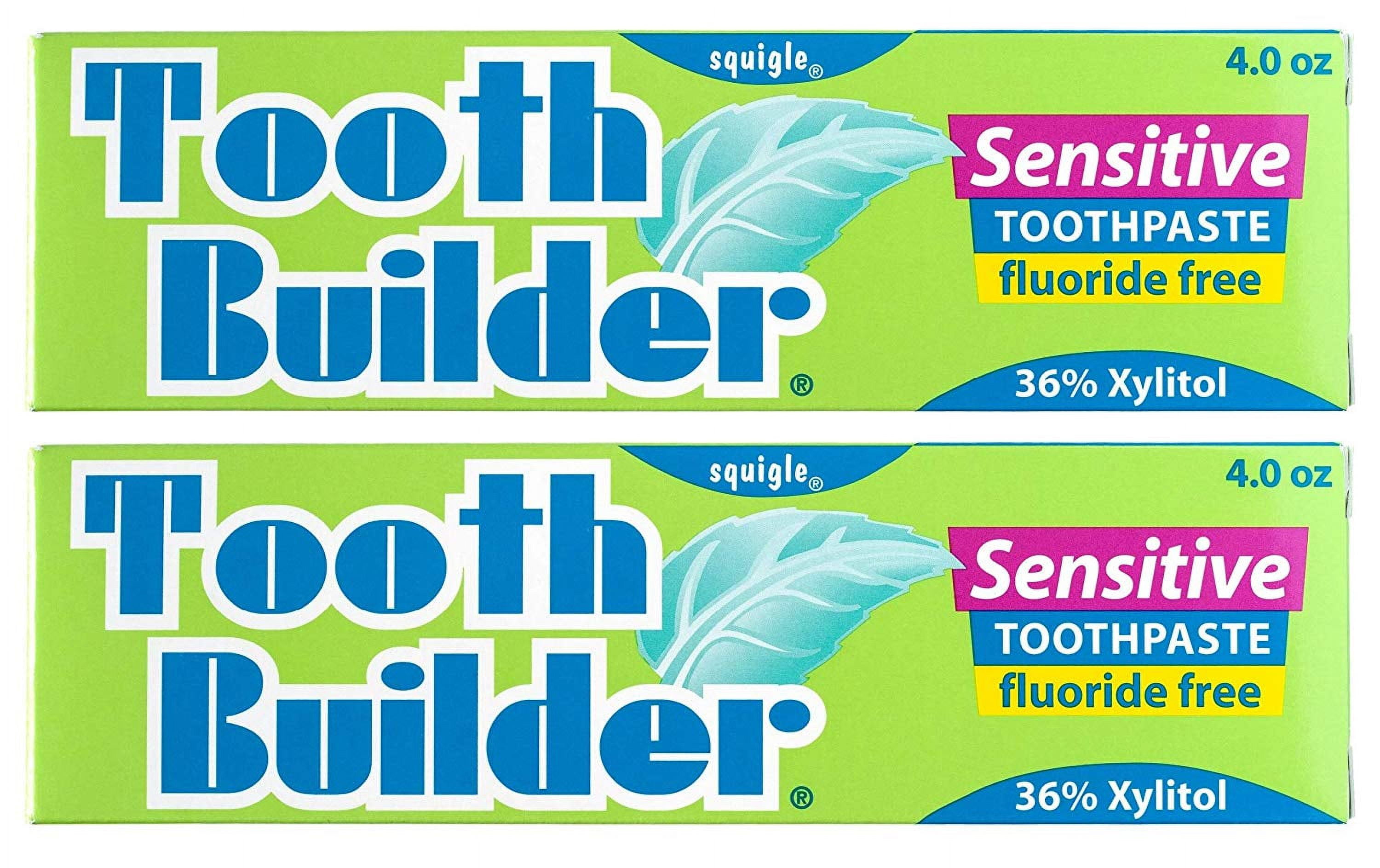 Squigle Tooth Builder Sensitive Toothpaste Fluoride Free 4 Oz - 2 Pack