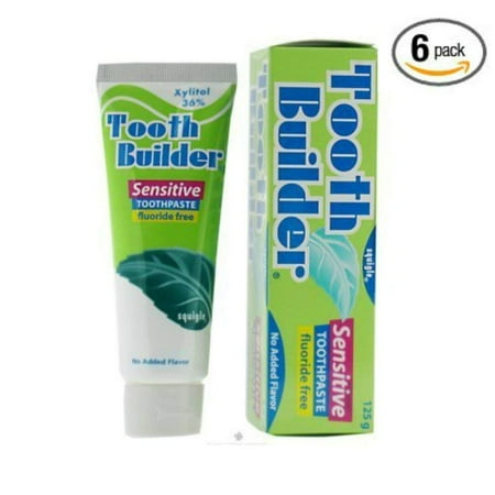 Squigle Xylitol Toothpaste - Tooth Builder Sensitive Toothpaste - 4 Oz (Pack of 6)