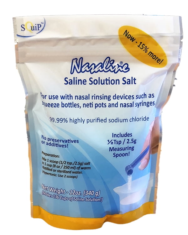 Squip Nasaline Saline Solution Salt, 12 oz Pouch