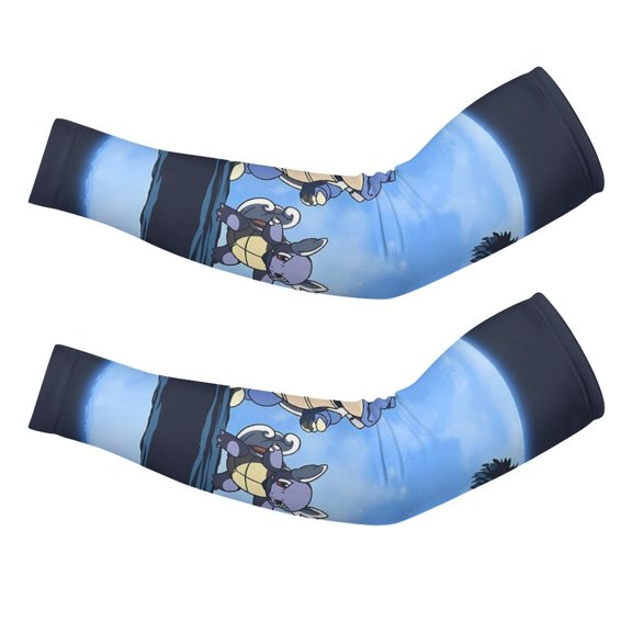 Squir-tle Arm Sleeve (Pack of 2) for Men & Women, Cooling Arm Sleeves Summer Sun Protection Arm Sleeves For Baseball Cycling Golf Running M