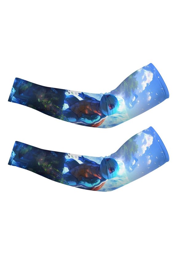 Squir-tle Arm Sleeve (Pack of 2) for Men & Women, Cooling Arm Sleeves Summer Sun Protection Arm Sleeves For Baseball Cycling Golf Running M