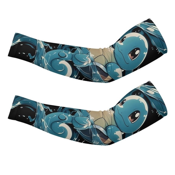 Squir-tle Arm Sleeve (Pack of 2) for Men & Women, Cooling Arm Sleeves Summer Sun Protection Arm Sleeves For Baseball Cycling Golf Running M