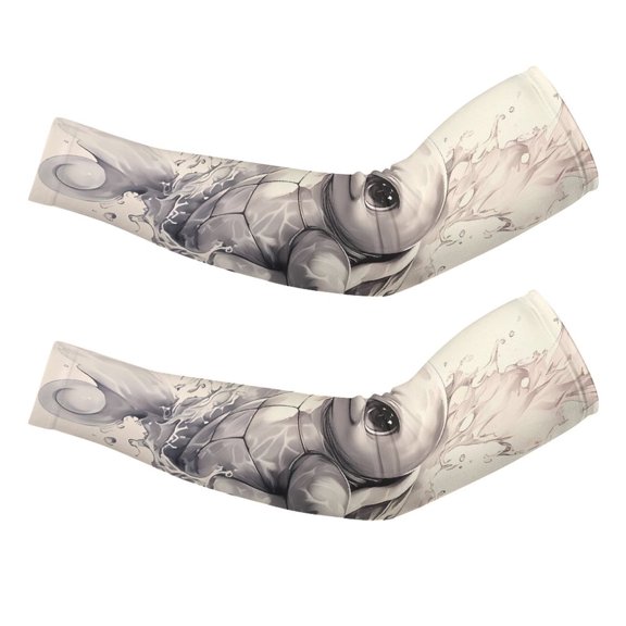 Squir-tle Arm Sleeve (Pack of 2) for Men & Women, Cooling Arm Sleeves Summer Sun Protection Arm Sleeves For Baseball Cycling Golf Running S