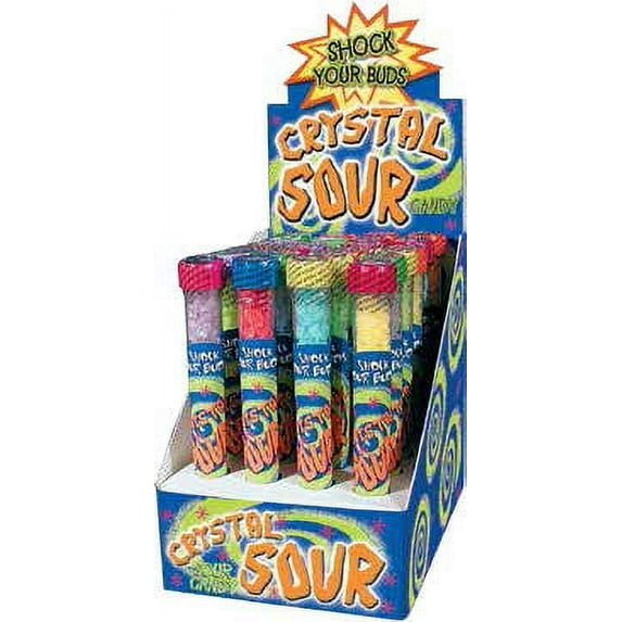 Squire Boone Crystal Sour Test Tube Candy Bottles- 24 Count Display Box