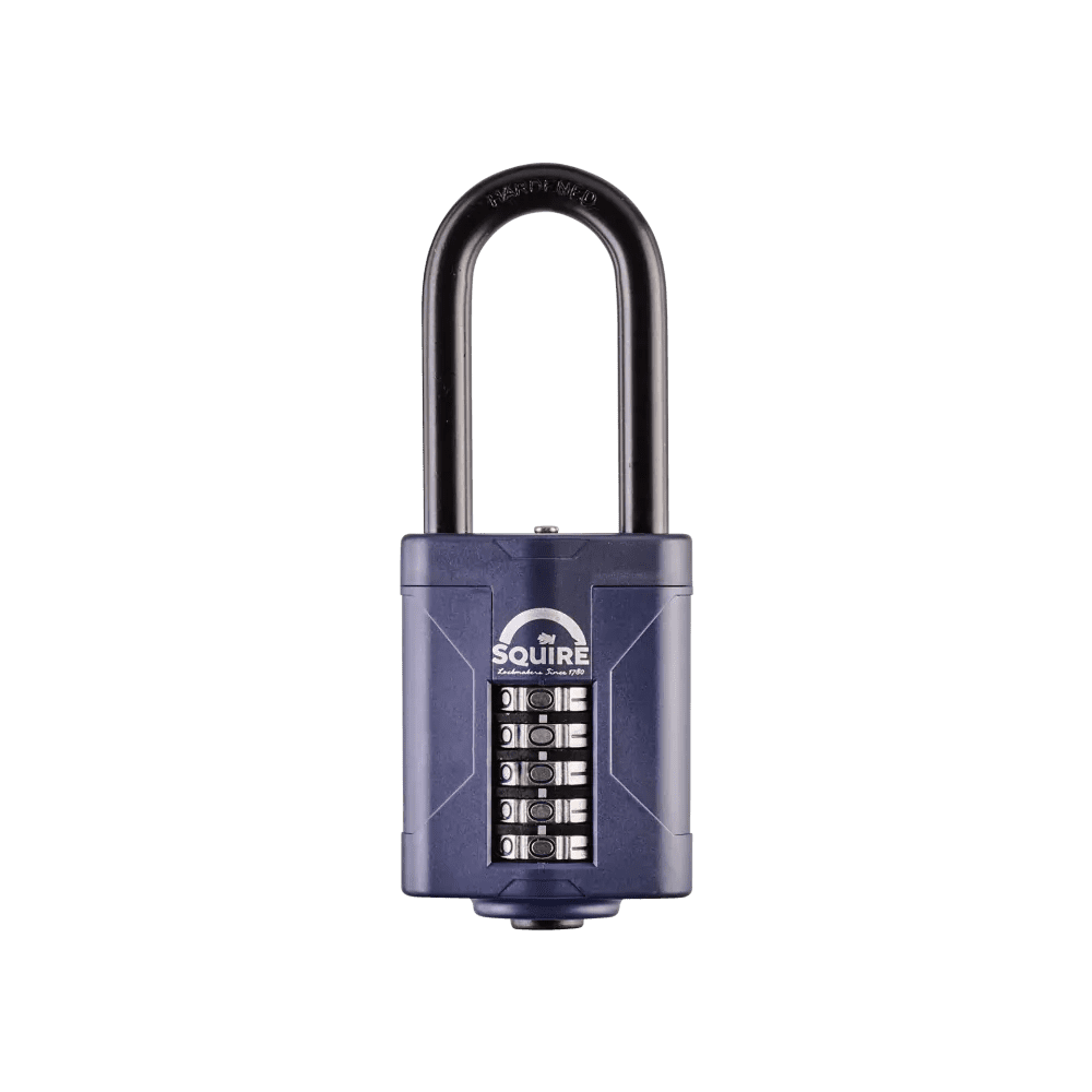 Blue Heavy Duty Long Shackle 5-Wheel Combination Padlock
