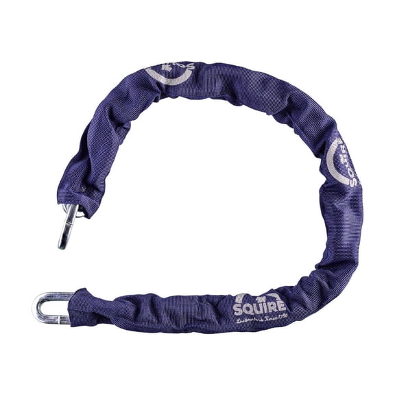 Squire J4 8mm x 1200mm Hardened Steel Chain – Sold Secure Silver, Blue Sleeve