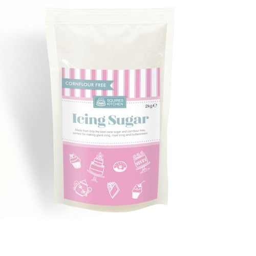 Squires Kitchen Cornflour Free Icing Sugar 2kg, British Import (Pack of 2)