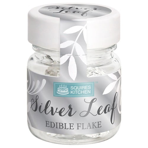Squires Kitchen Pure Silver Leaf Flake 10g, British Import (Pack of 2)