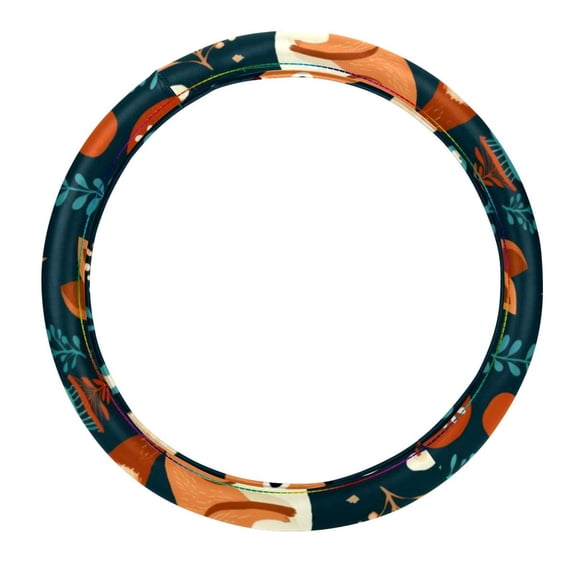 Squirrel 14.5 Inch Printing PVC Leather Auto Accessories Steering Wheel Cover Car Wheel Cover Steering Wheel Covers