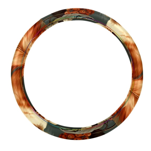 Squirrel 14.5 Inch Printing PVC Leather Car Wheel Cover Auto Accessories Steering Wheel Covers Steering Wheel Cover Car Wheel Cover