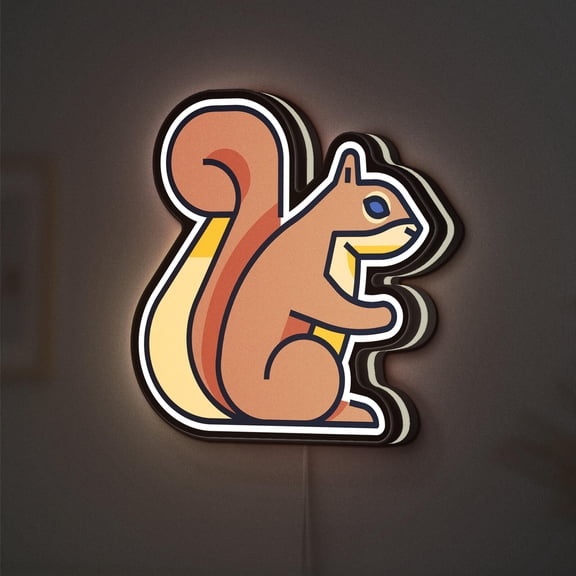 Squirrel 3D Novelty Light Box for Children' s Rooms, Animal Decor, Ideal for Kids (Width 16 inch, 40cm)