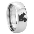 thumbnail image 1 of Squirrel 8MM Gray High Polish Dome Tungsten Men Ring, 1 of 2