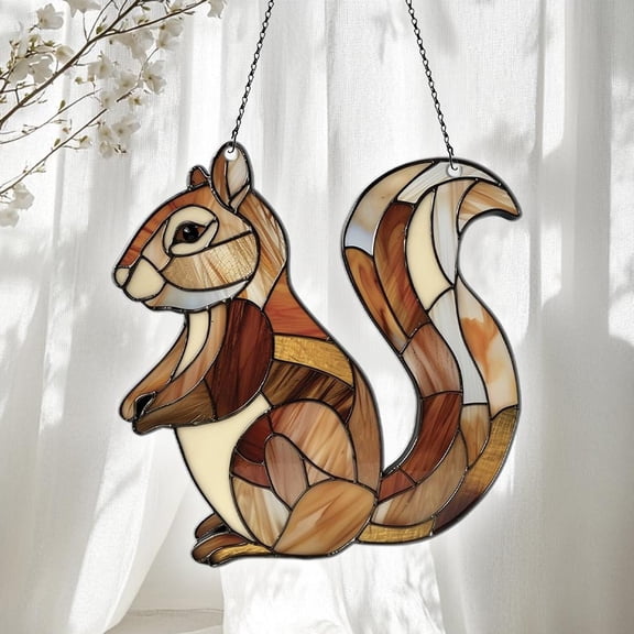 Squirrel Acrylic Suncatcher, Squirrel Ornaments, Squirrel Decor, Squirrel Gifts For Women Men, Squirrel Sun Catcher For Window Hanging