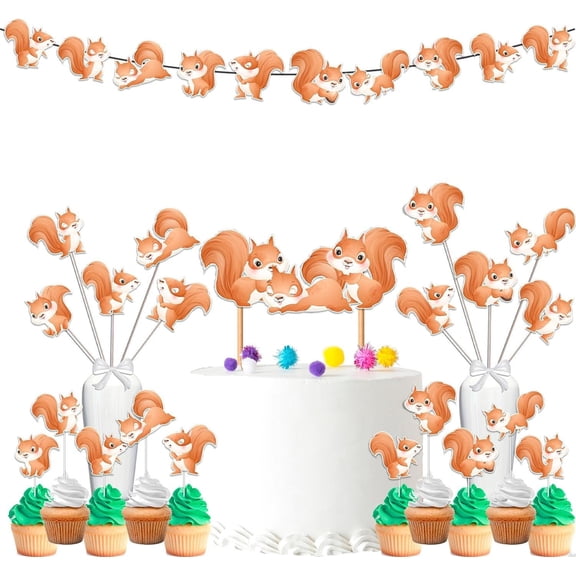 Squirrel Baby Shower and Birthday Party Supplies Set
