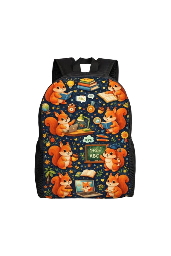 Squirrel Backpack Full Front Print Travel Laptop Bag for Men and Women