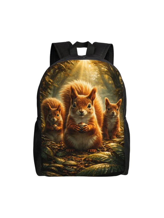 Squirrel Backpack Full Front Print Travel Laptop Bag for Men and Women