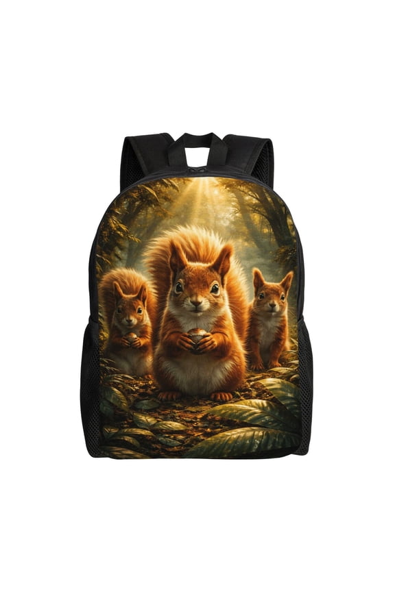Squirrel Backpack Full Front Print Travel Laptop Bag for Men and Women