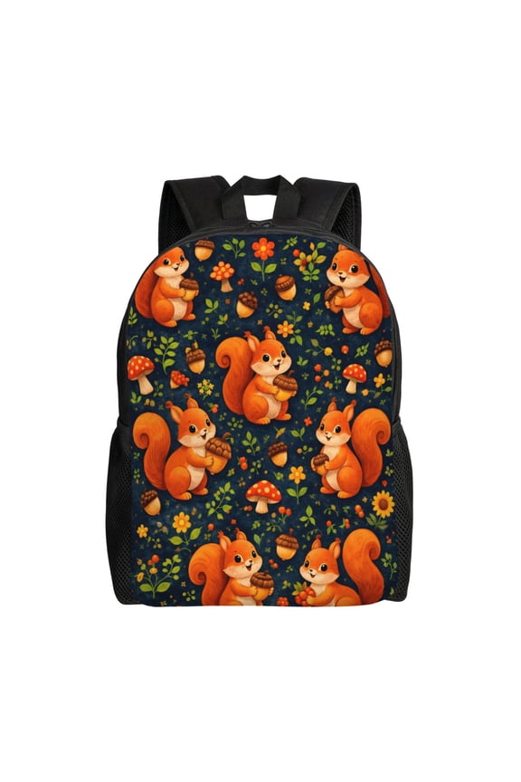 Squirrel Backpack Full Front Print Travel Laptop Bag for Men and Women