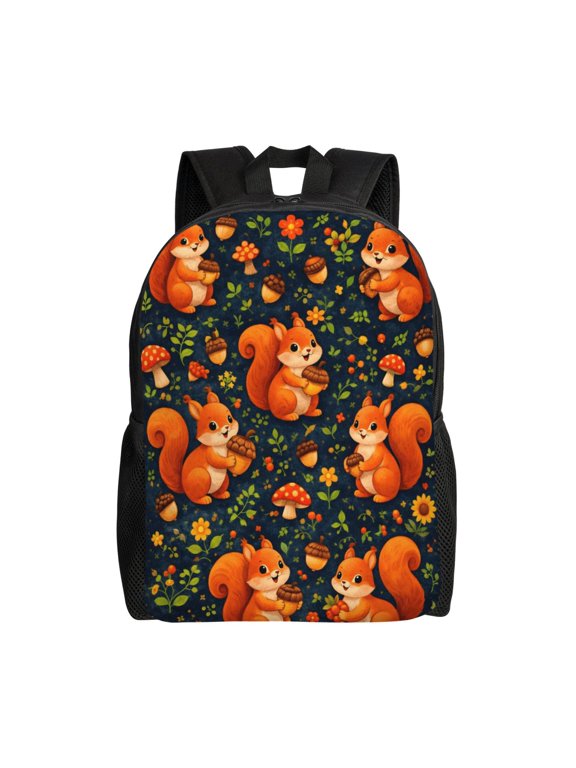 Squirrel Backpack Full Front Print Travel Laptop Bag for Men and Women