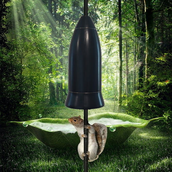 Squirrel Baffle for Bird Feeder Pole, 15.9in Easy Install Raccoon Guard, Heavy Duty Metal Cone Deterrent for Hanging Pole Mount, Bird Feeder Accessory