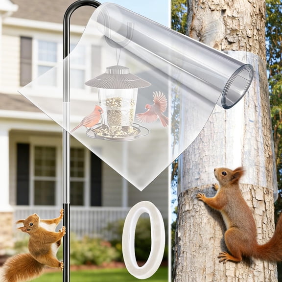 Squirrel Baffle for Bird Feeder Poles,Squirrel Guard Tree Wrap Trunk Protector for Squirrel Prevention Climbing Trees,Outside Baffle Guard,Weatherproof Outdoor Squirrel Proof Protector