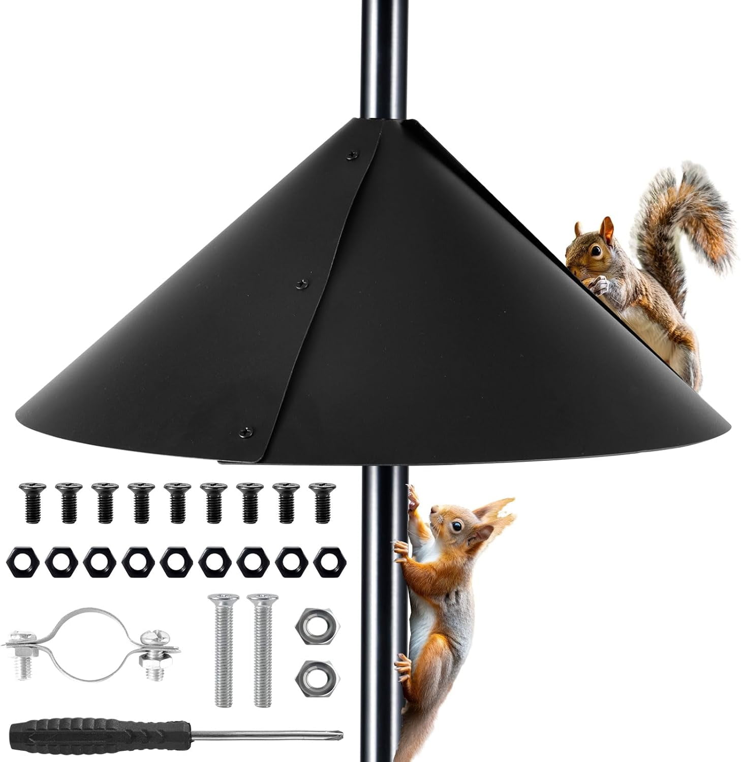 Squirrel Baffle for Bird Feeders, 18 Inch Large Plastic Wrap Around