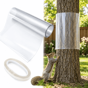Squirrel Baffle for Tree Trunk, 78.7 in Clear Squirrel Tree Guard Wrap with Adhesive Tape, Outdoor Trunk Protector for Bird Houses, Wooden Posts and Bird Feeders