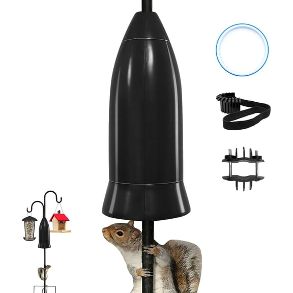Squirrel Baffle for Bird Feeder Pole,Installation Without Removing the Pole,Wrap Around Poles Protect Bird Feeder,Suitable for Shepherd Hooks