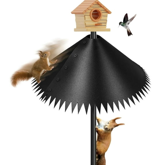 WLGJL Squirrel Baffle for Bird Feeder Pole, Outside Pole Mount Bird House Guard for Outdoor Shepherd’s Hook, 14 Inch Diameter, 1 Pack