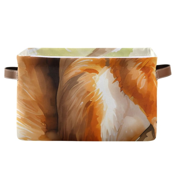 Squirrel Branches Leaves Storage Bins Baskets With Handles Storage Box Clothes Organizer Organization Toys