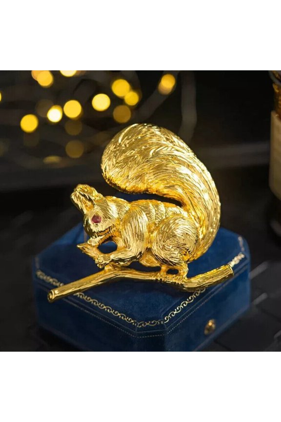 Squirrel Brooch Rhinestone Jewelry Unisex Fashion Accessory Gift for Women Men