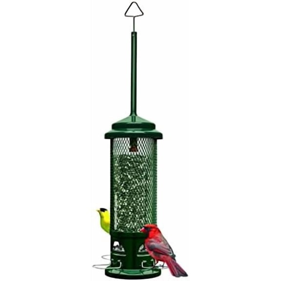 Squirrel Buster Legacy Squirrel-Proof Bird Feeder for Wild Birds – 4 Metal Removable Perches, 2.6 lb Seed Capacity, Chew-Proof Design, Easy to Clean, Green