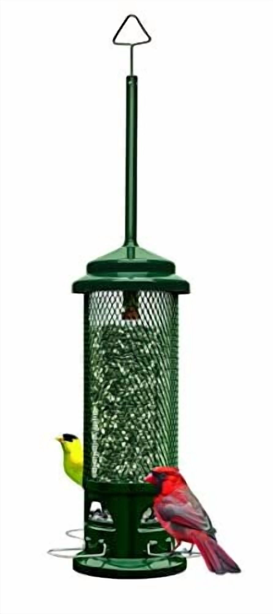 Squirrel-Proof Bird Feeder with 4 Removable Metal Perches, 2.6 lb Seed Capacity, Chew-Resistant Design for Easy Cleaning, Green Color for Wild Birds