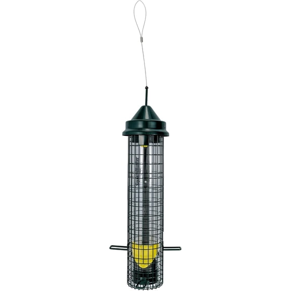 Squirrel Buster Nyjer  Squirrel-Proof Nyjer/Thistle 2.4-pound Seed Capacity Feeder w/8 Feeding Ports & 4 Perches, Easy Fill & Clean, Durable Outdoor Feeder for Finches, Goldfinches & Small Birds