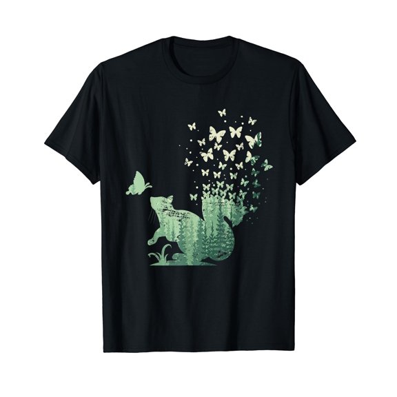 Squirrel Butterfly Forest Animal Gift Wildlife Squirrel T-Shirt