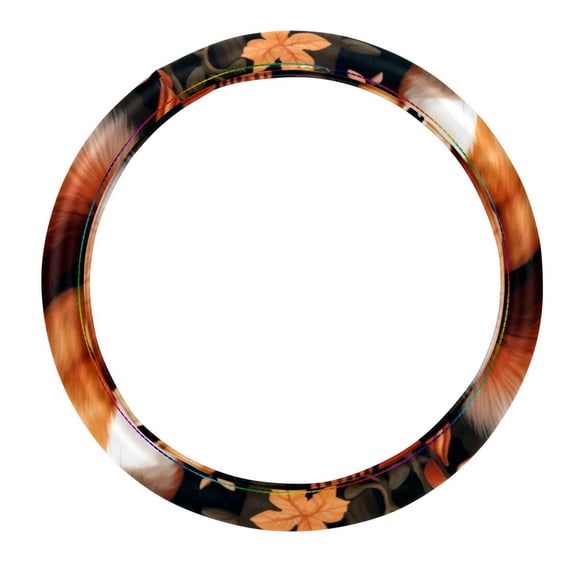 Squirrel Car Wheel Cover, Steering Wheel Cover, Steering Wheel Covers 14.5 Inch Printing PVC Leather Auto Accessories