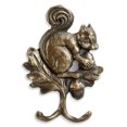 thumbnail image 1 of Squirrel Carrying Acorns Double Wall Hooks Antiqued Brass Finish 6.5 Inches, 1 of 1