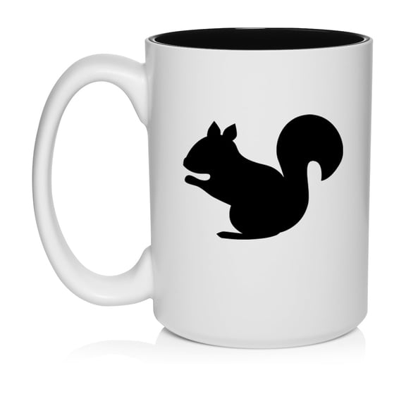 Squirrel Ceramic Coffee Mug Tea Cup Gift for Her, Him, Friend, Coworker, Wife, Husband (15oz White)
