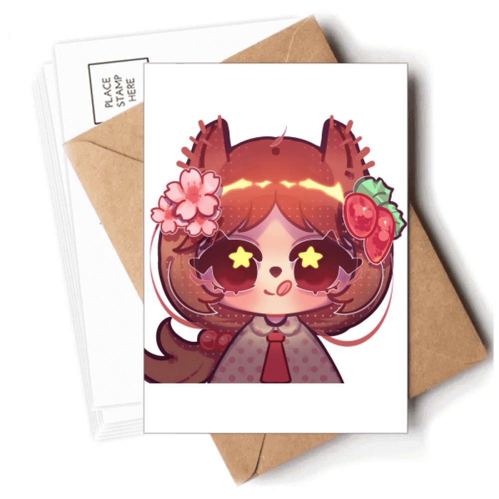 Squirrel Cherry Japan Postcards Envelopes Blank Note Cards Mailing