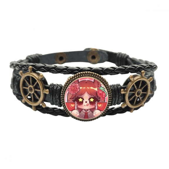Squirrel China Flag Peony Leather Braided Ocean Bracelet Wristband