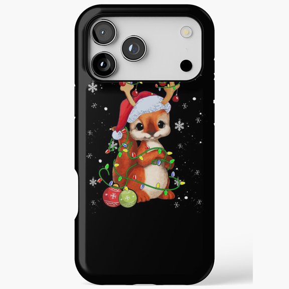 Squirrel Christmas Light Case for iPhone 11 12 13 14 15 16 17 Pro Max
