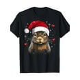 thumbnail image 1 of Squirrel Christmas Santa Hat Christmas Vacation Squirrel T-Shirt - 220g 100% Cotton, 1 of 5