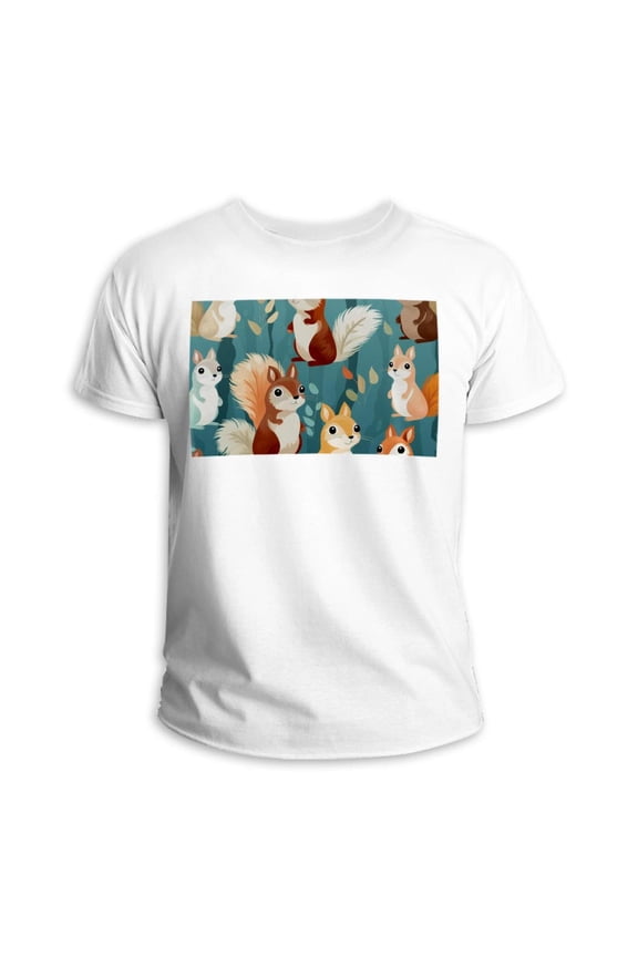 Squirrel Classic White Cotton T-Shirt | 100% Cotton Men's Tee Shirt | Soft and Comfortable Plain Crewneck Top for Everyday Wear | Lightweight Breathable Fabric