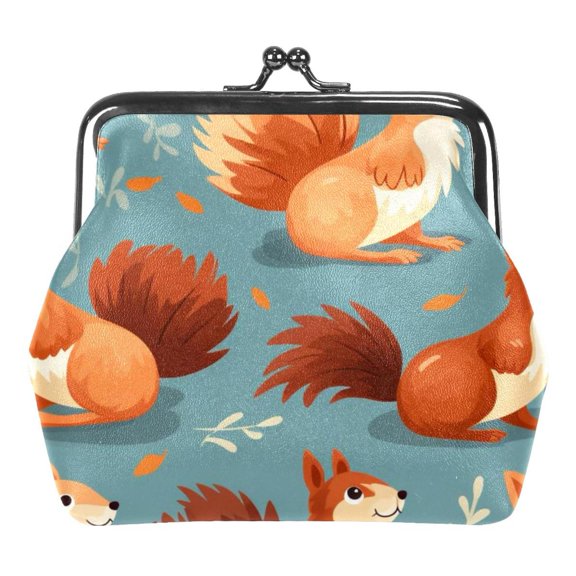 Squirrel Coin Purse Kiss Lock Change Purse Vintage Trinkets Pouch