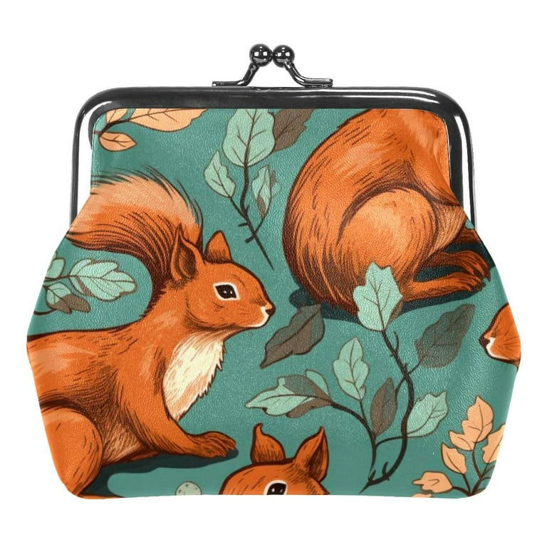 Squirrel Coin Purses Mini Wallets Vintage Pouch Bags for Gift