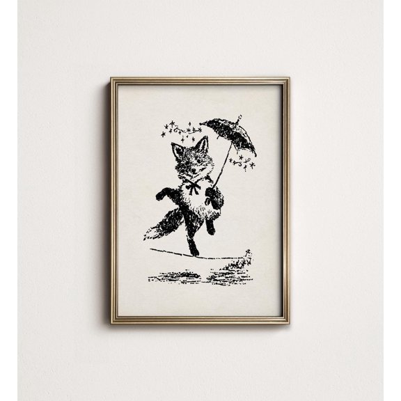 Squirrel Cottage Nursery Poster, Unframed Size 8x12