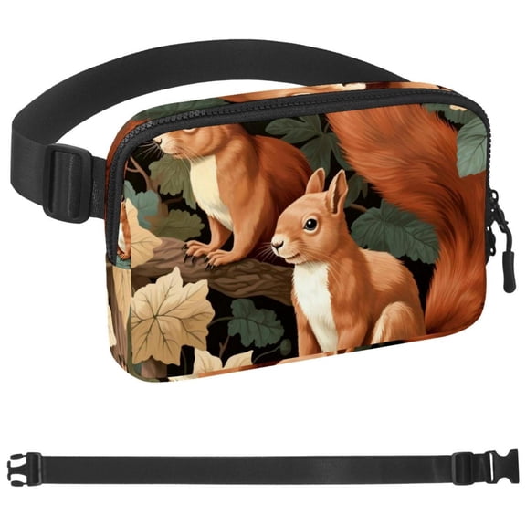 Squirrel Crossbody Fanny Pack, Gifts for Enjoy Sports Festival Workout Traveling Running Casual Hands-Free Wallets Waist Pack Phone Bag