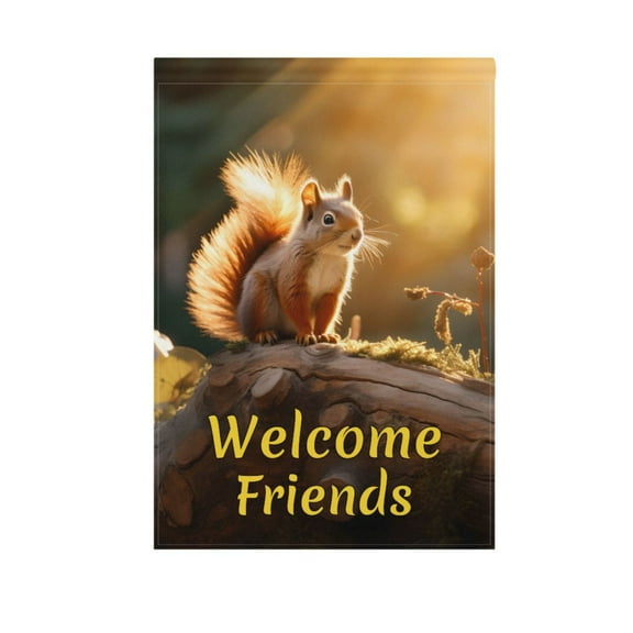 Squirrel Cute Garden Flag House Banner 28" x 40" Double Sided Outdoor Yard Decoration