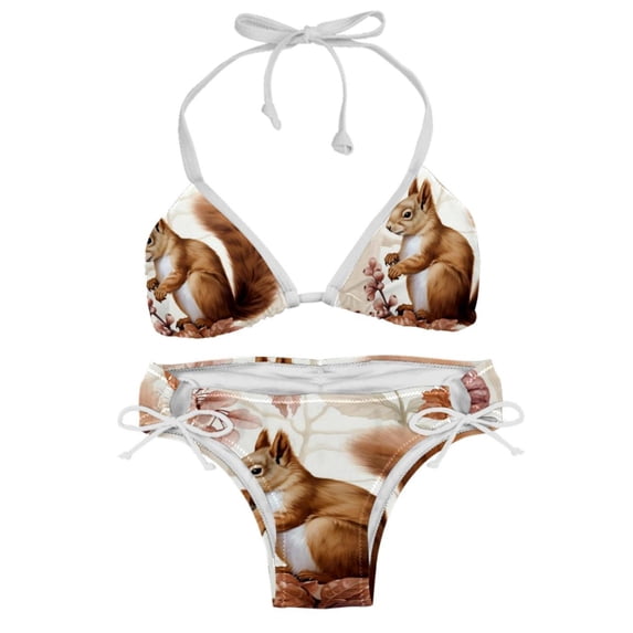 Squirrel Detachable Sponge Adjustable Strap Bikini Set Two-Pack Swim Suit Swimsuits Bikini